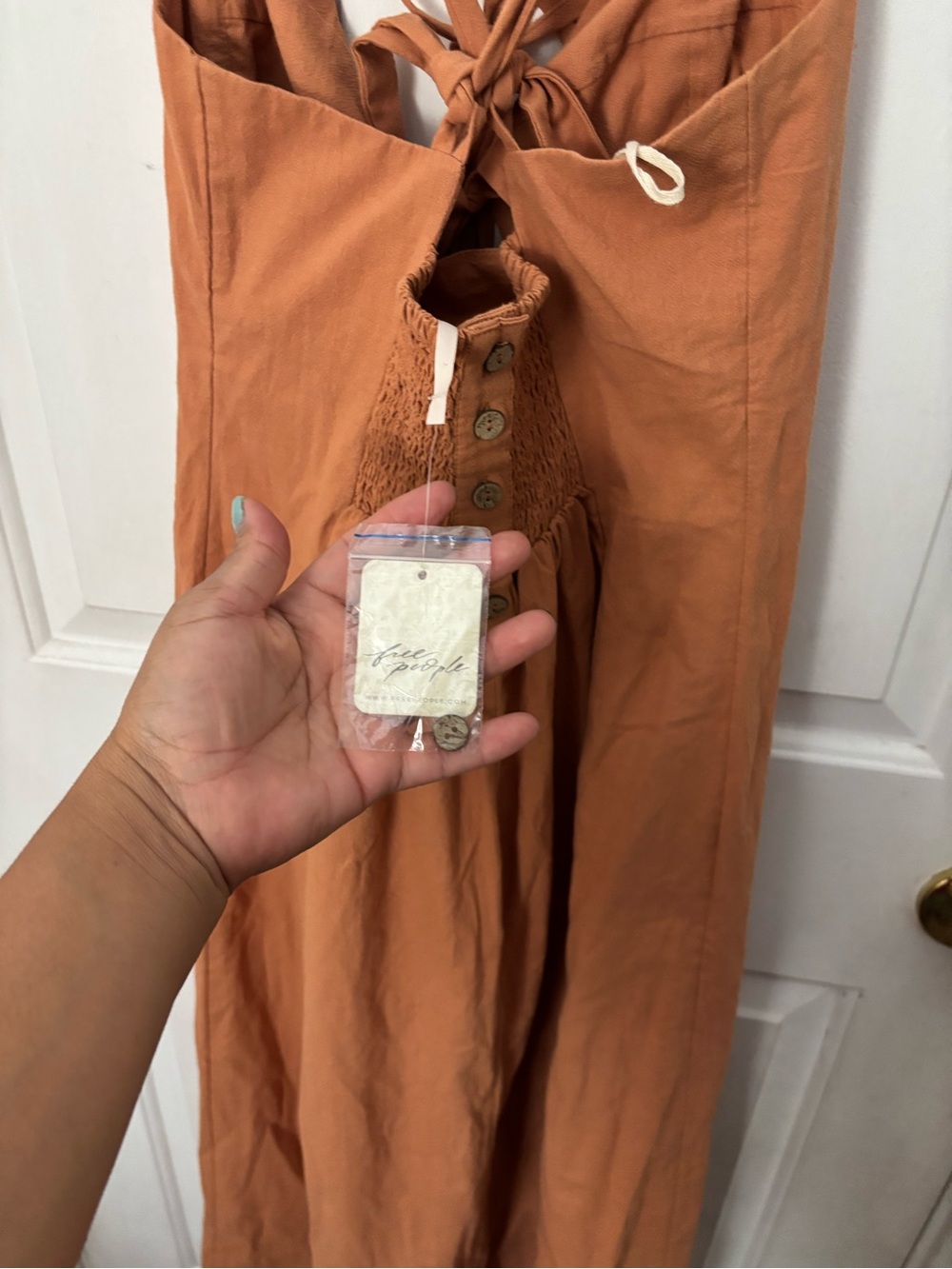 Free People Rust Tie-Front Midi Dress - Picture 5 of 6